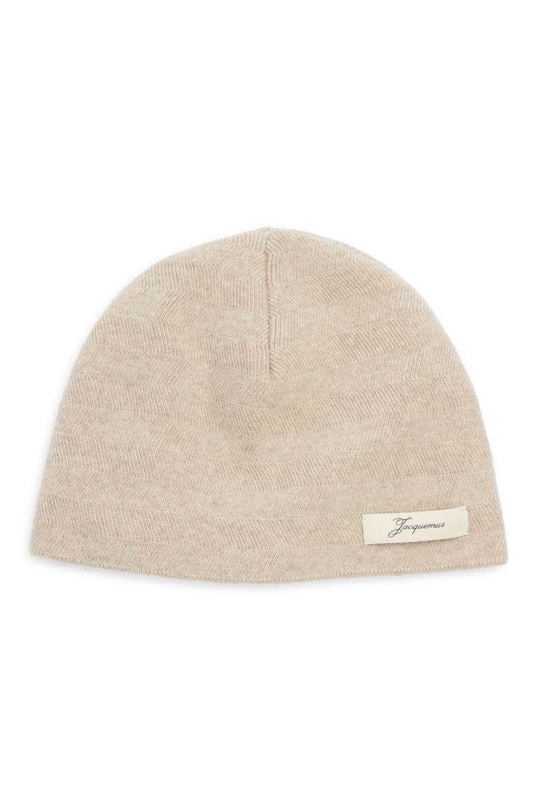 Le Bonnet Chevron Virgin Wool & Cashmere Beanie, Main, color, LIGHT BEIGE