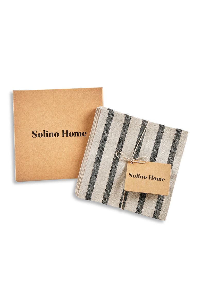 Solino Home Linen Cocktail Napkins - Madison Stripe, 6" x 6", Alternate, color, 