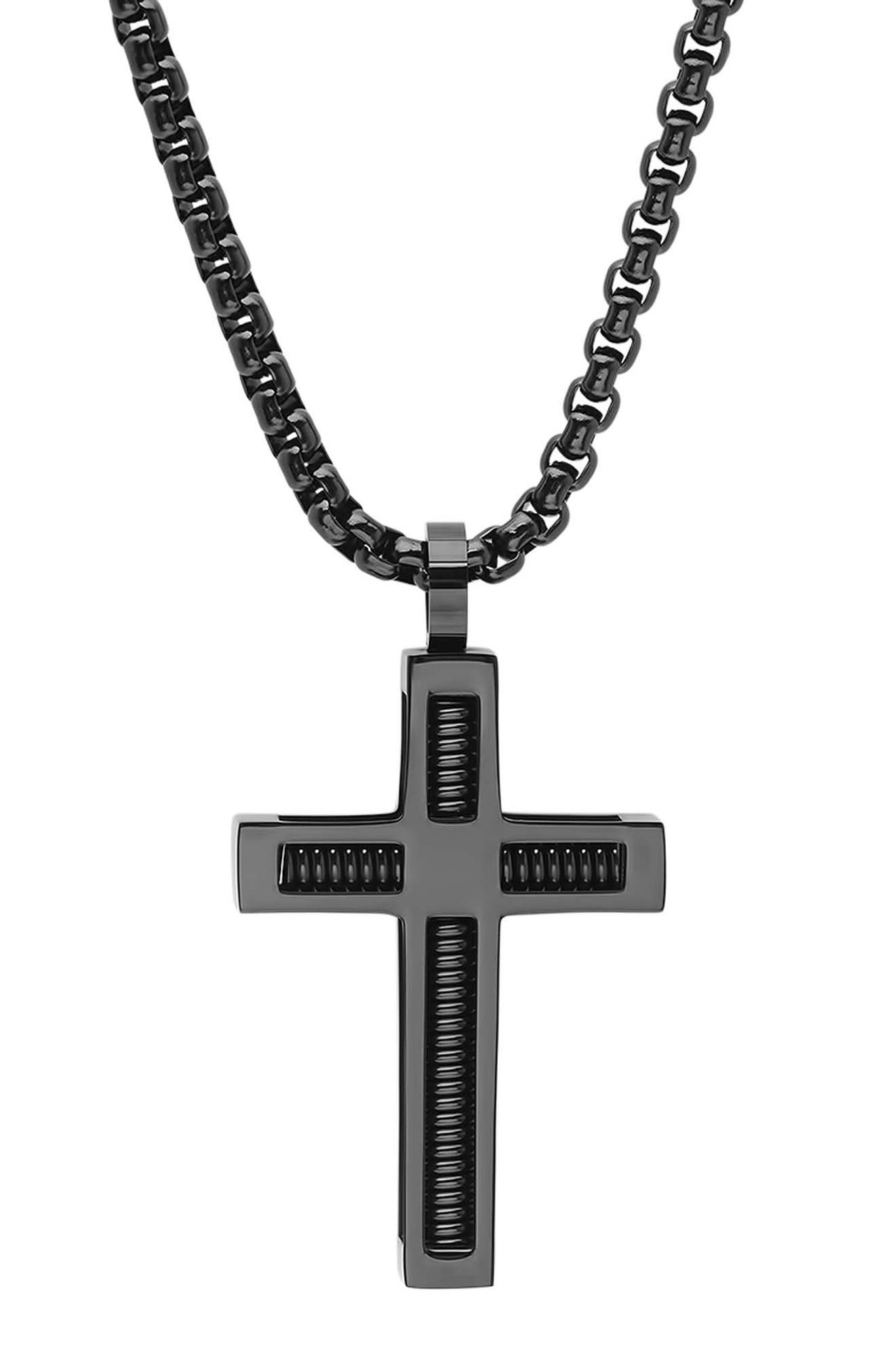 Cross & Cable Pendant Necklace