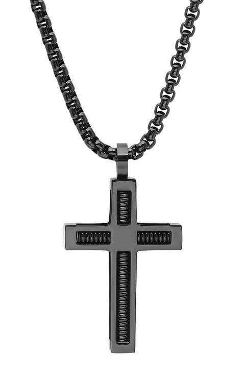 Cross & Cable Pendant Necklace