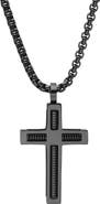 STEELTIME Cross & Cable Pendant Necklace