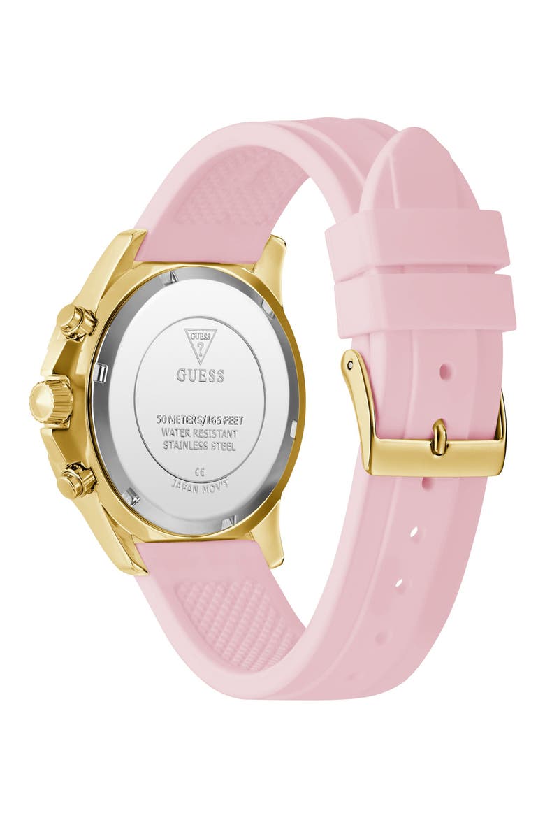 Pink Multifunction Crystal Silicone Strap Watch, 40mm, Alternate, color, PINK