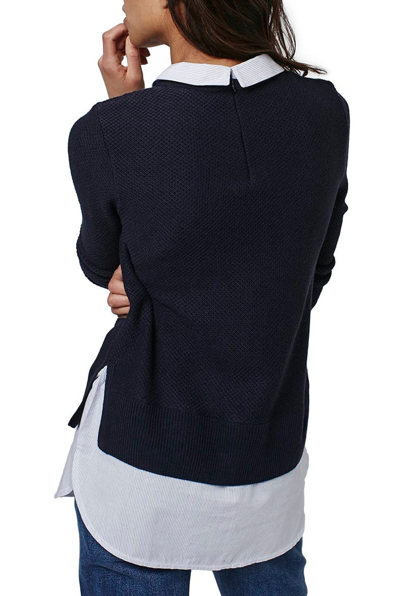 Hybrid Stripe Trim Sweater, Alternate, color, NAVY BLUE MULTI