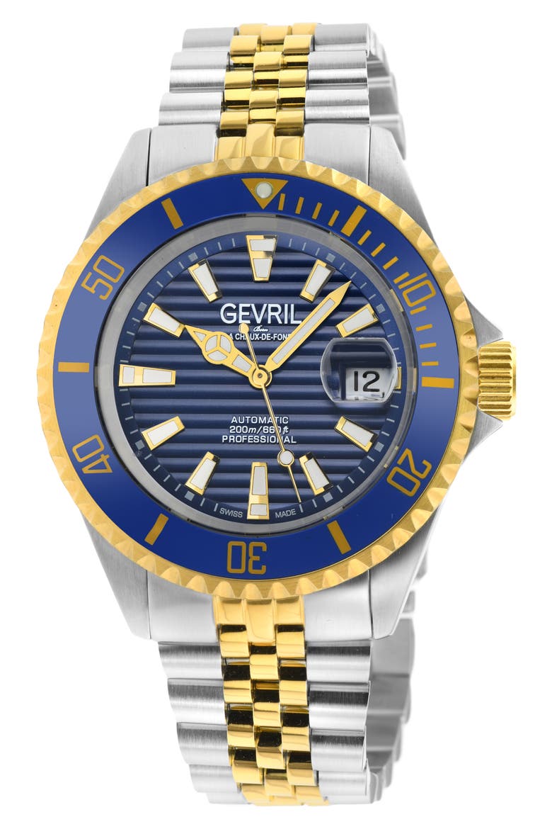 Chamber Two-Toned Bracelet Watch, 43mm, Main, color, TWO TONE SS/ G