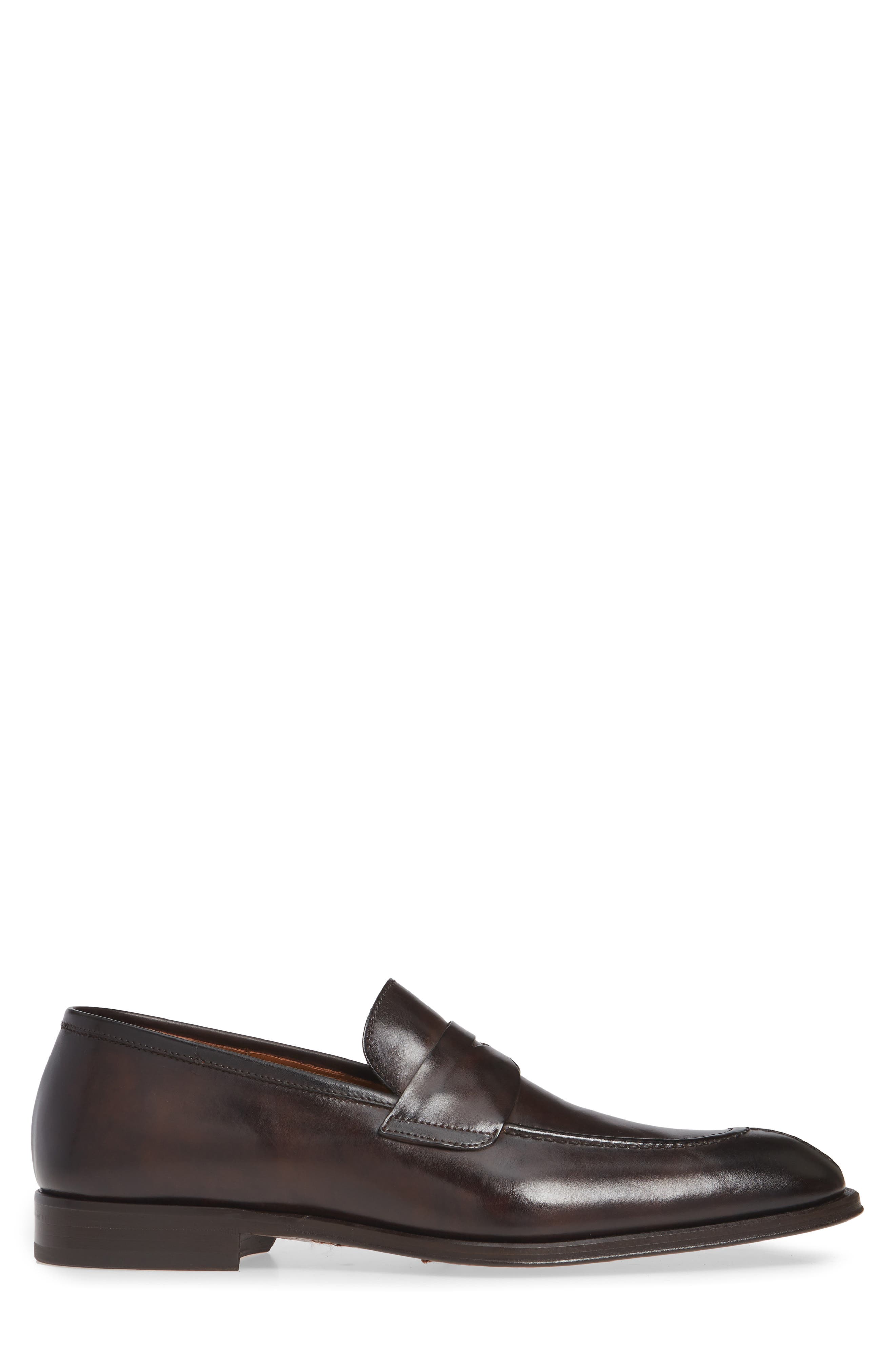 Luigi Penny Loafer, Alternate, color, DARK BROWN LEATHER
