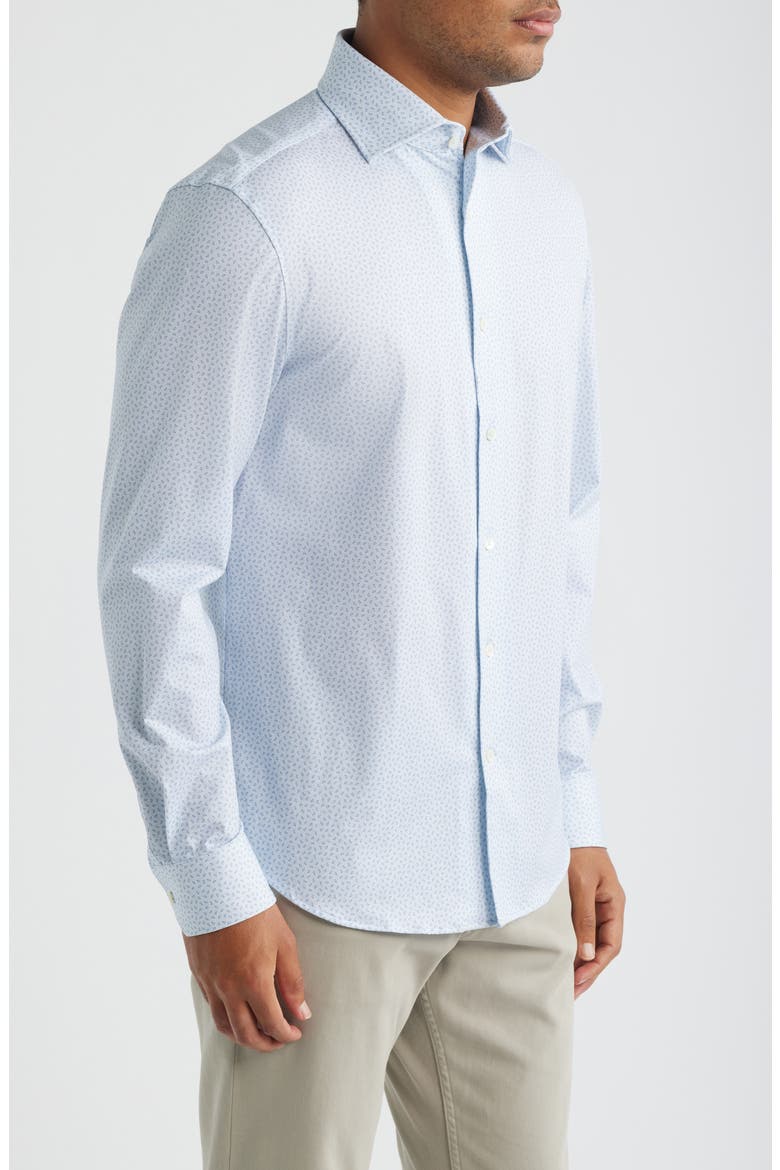 Devon OoohCotton® Paisley Print Long Sleeve Button-Up Shirt, Alternate, color, AIR BLUE