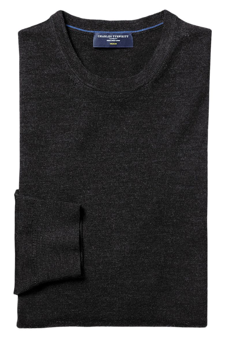 Pure Merino Crew Neck Sweater, Main, color, DARK CHARCOAL