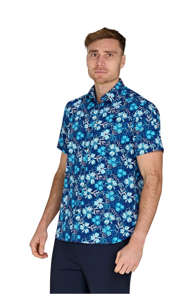 Raging Bull Short Sleeve Blossom Shirt, Alternate, color, Navy
