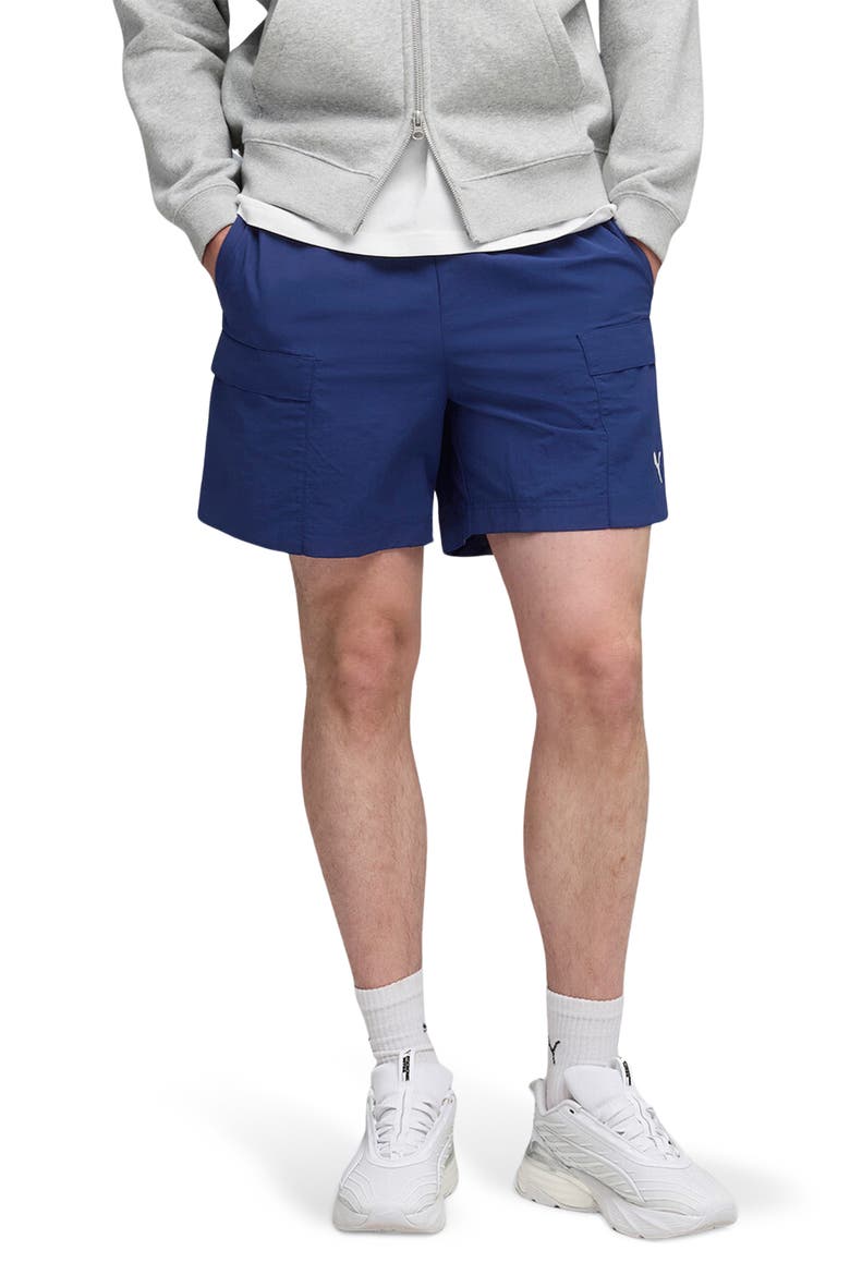 Wardrobe Essentials Relaxed Cargo Shorts, Main, color, BLUE JEWEL