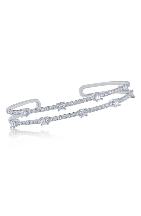 Pavé Cubic Zirconia Cuff Bracelet