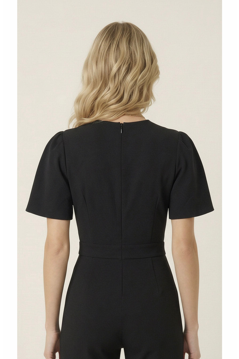 Embellished Cutout Flared Leg Jumpsuit, Alternate, color, Black
