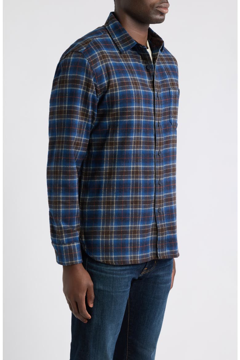 Fremont Flannel Button-Up Shirt, Alternate, color, NAVY MULTI PLAID
