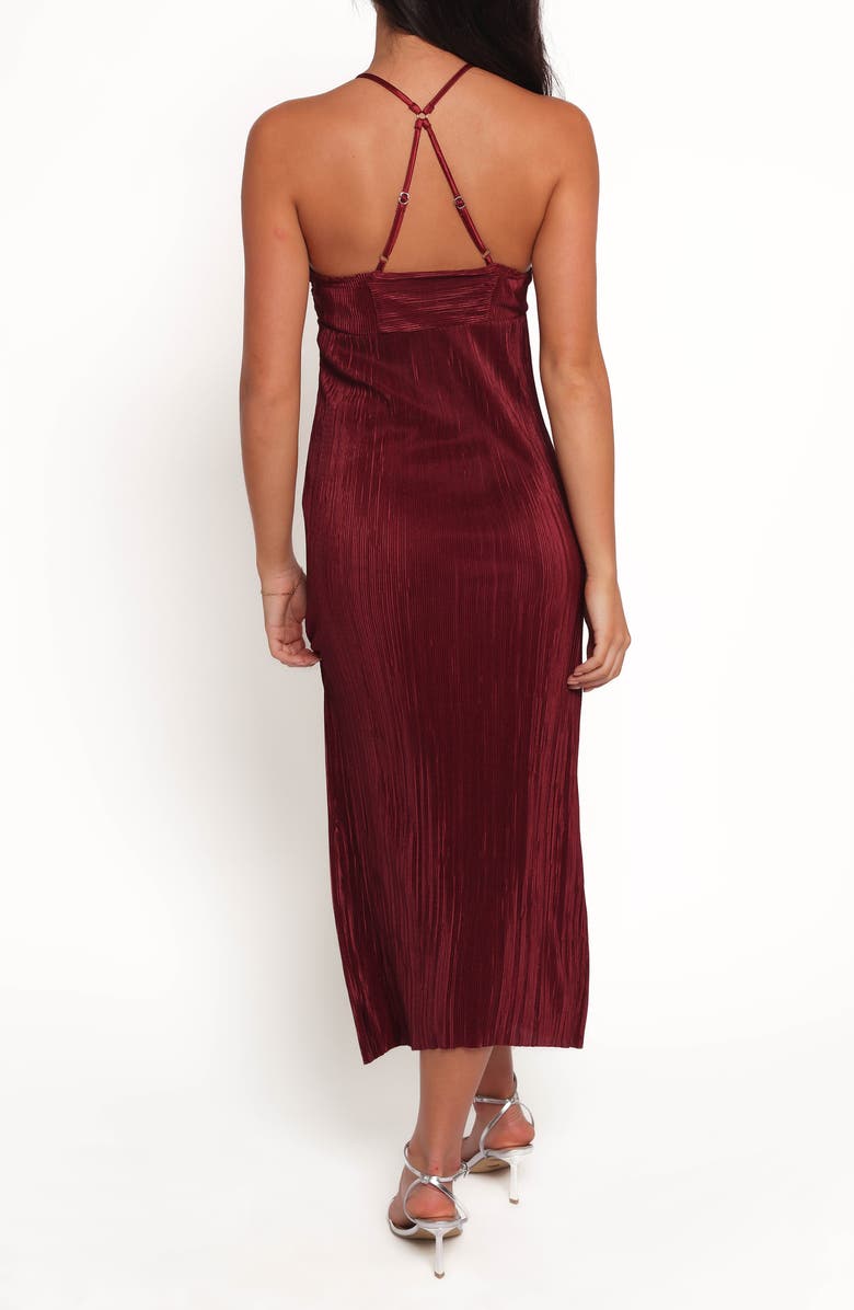 Petal & Pup Safi Plissé Slipdress, Alternate, color, Wine