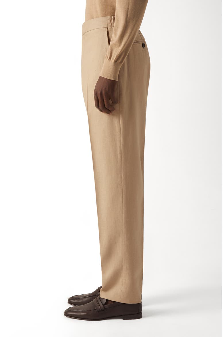 Beige Oasi Lino Pants, Alternate, color, BEIGE
