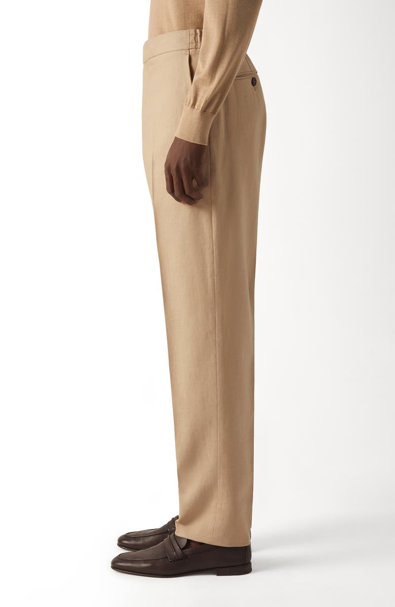 ZEGNA Beige Oasi Lino Pants, Alternate, color, Beige