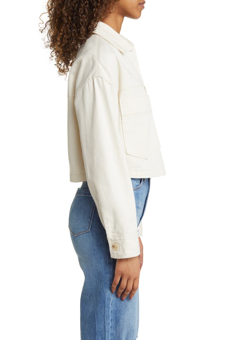 Cotton Twill Crop Jacket, Alternate, color, CASA BLANCA