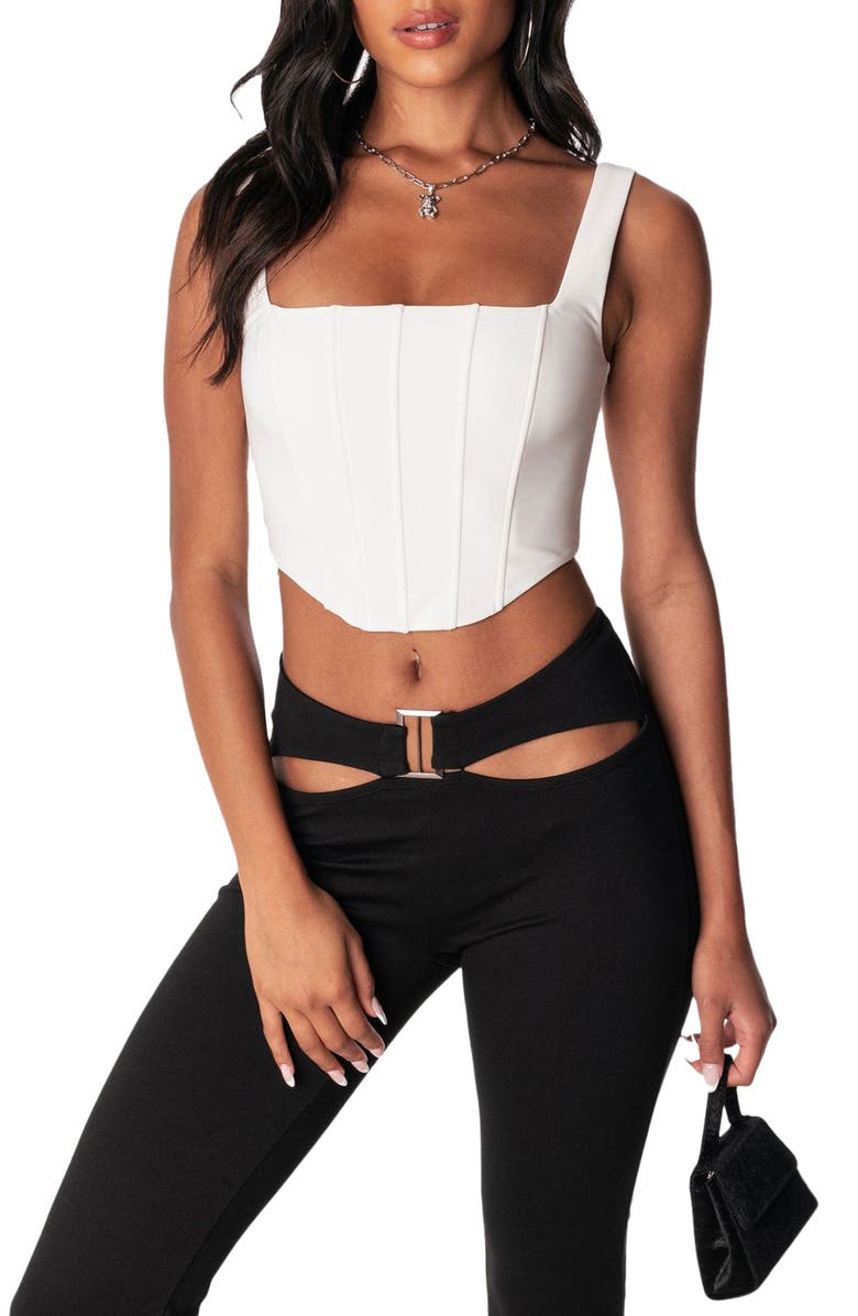 EDIKTED Isla Corset Crop Top, Main, color, 
