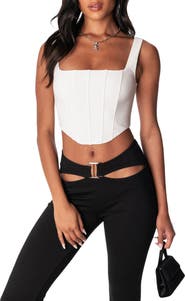 EDIKTED Isla Corset Crop Top