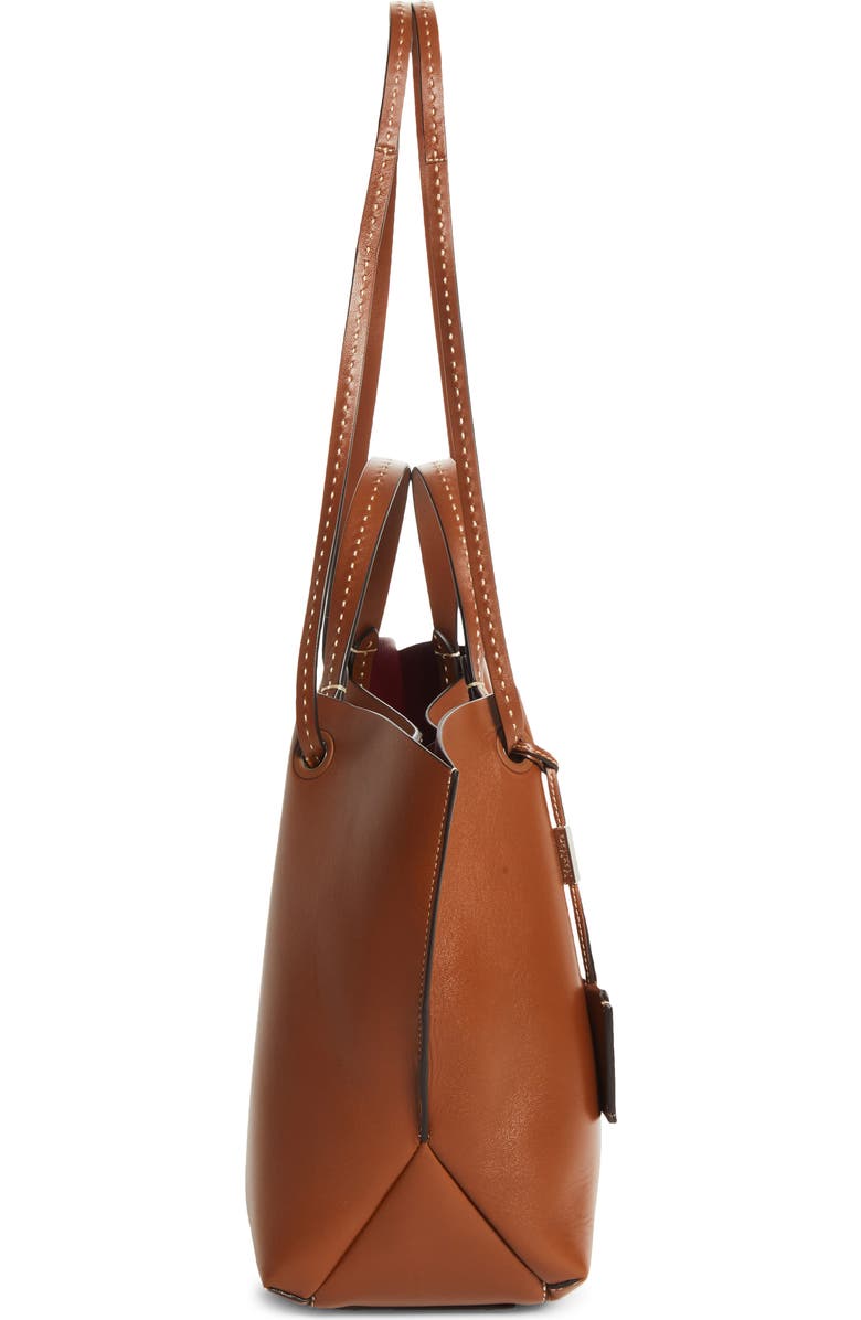 Max Mara Double Leather Shopper Tote, Alternate, color, Amber Brown