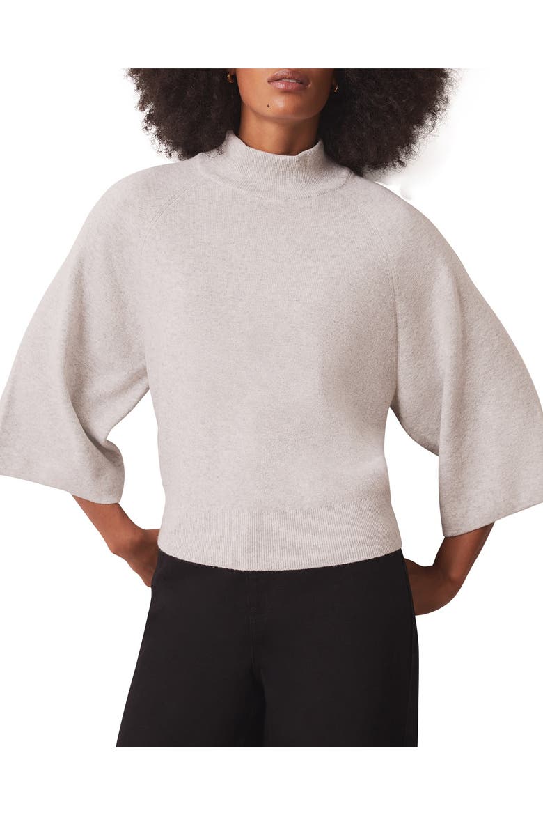 Cotton Blend High Neck Top, Main, color, Grey