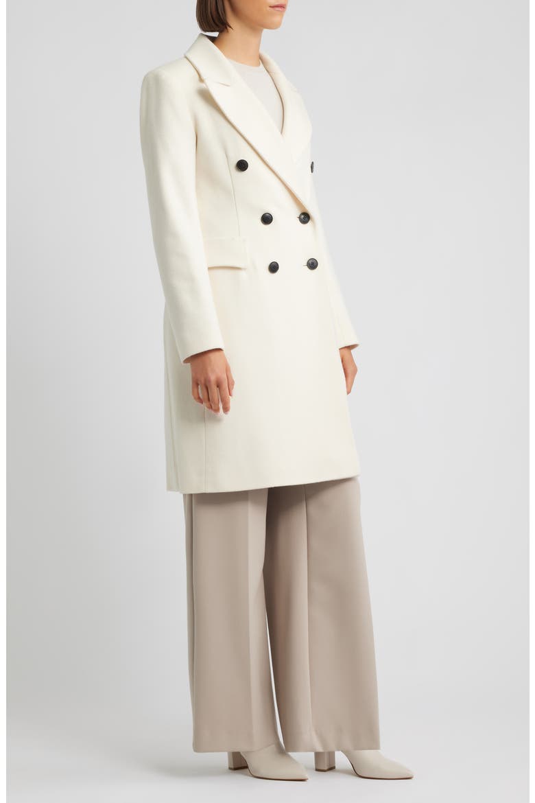 Bianca Double Breasted Wool Coat, Alternate, color, PARCHMENT