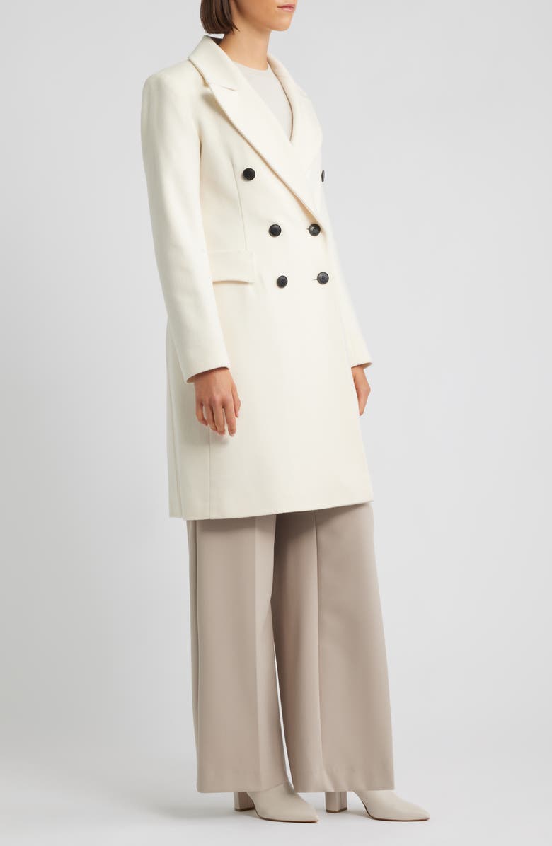 Fleurette Bianca Double Breasted Wool Coat, Alternate, color, Parchment