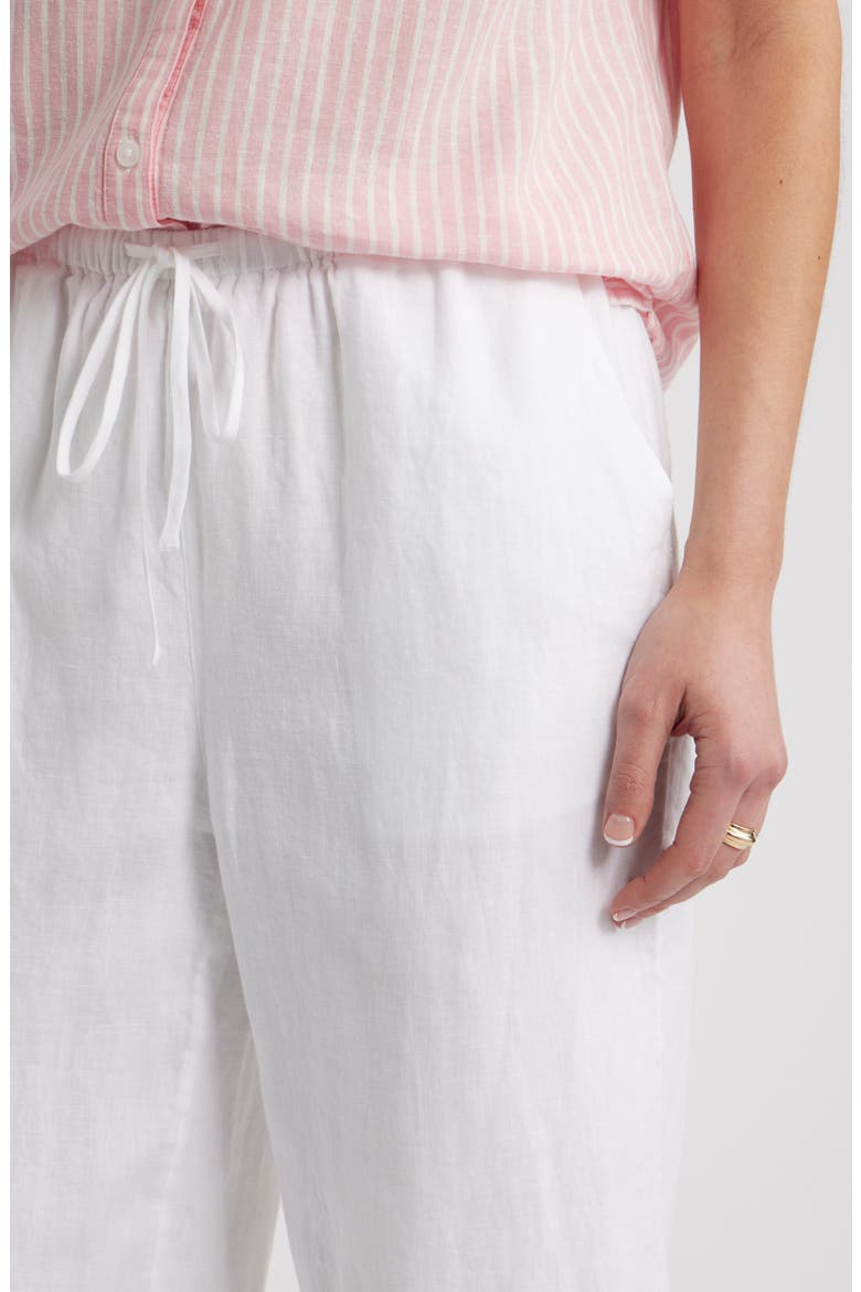 Wide Leg Crop Linen Pants, Alternate, color, WHITE