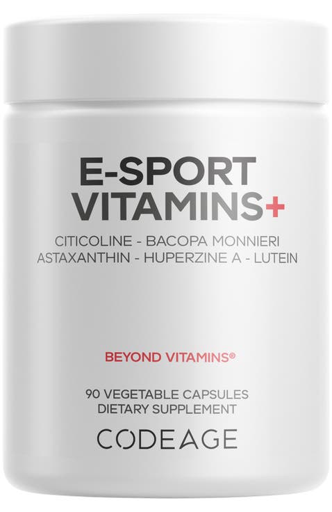 E-Sport Vitamins+ Citicoline Cognizin, Bacopa Monnieri, L-Theanine, Ginkgo, Lutein