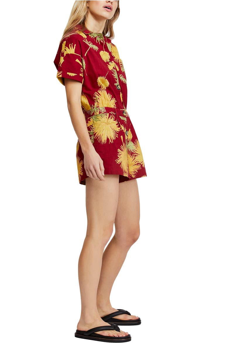Malibu Romper, Alternate, color, RED COMBO
