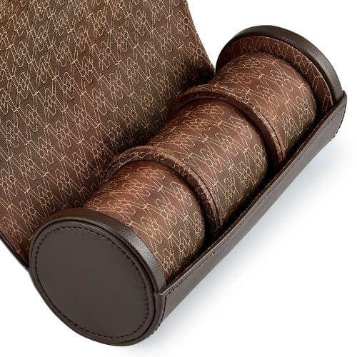 Wolf Earth Triple Watch Roll In Coffee