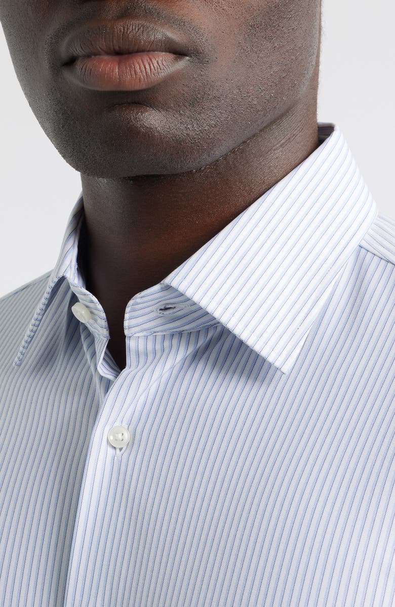 BOSS Hank Kent Slim Fit Performance Twill Dress Shirt, Alternate, color, Light/ Pastel Blue