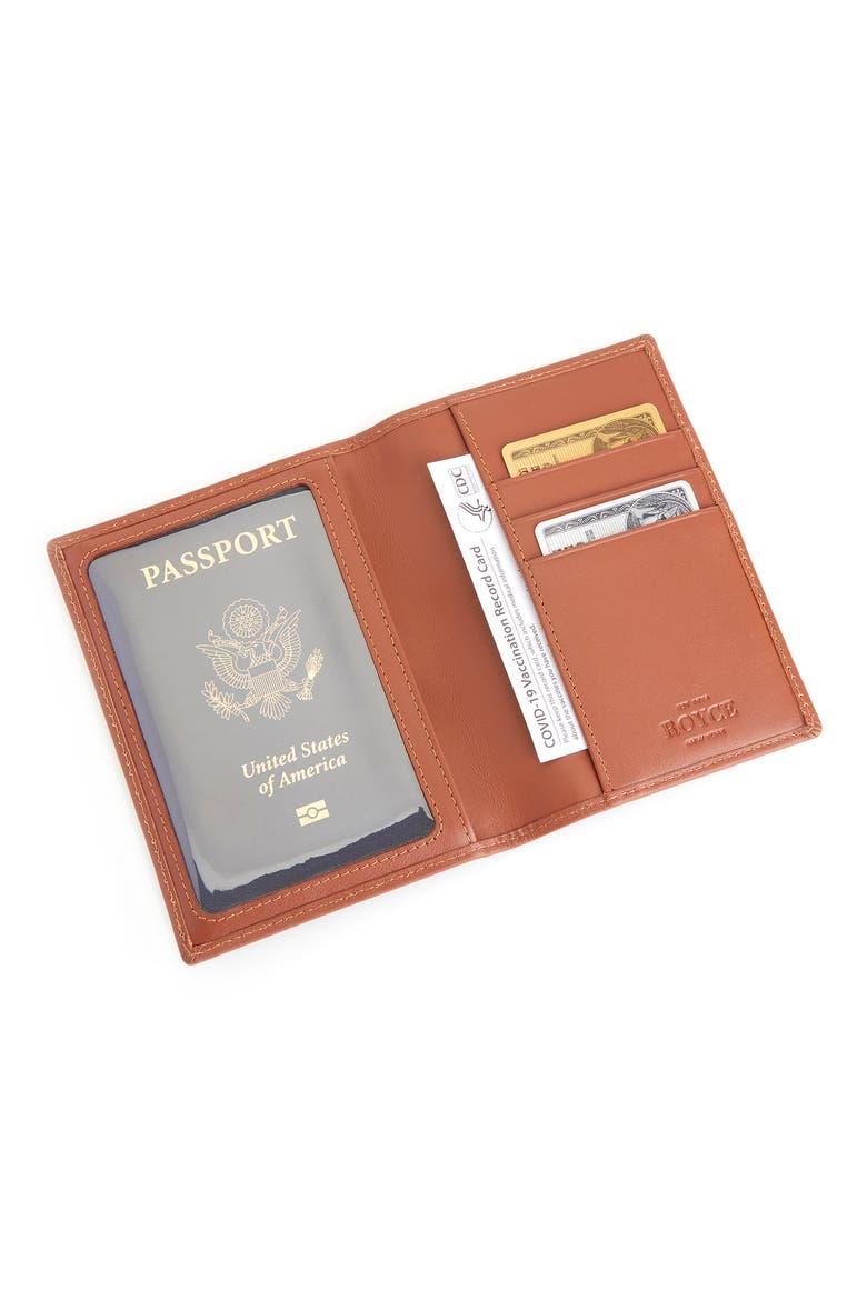 Leather Vaccine Card & Passport Holder, Alternate, color, TAN