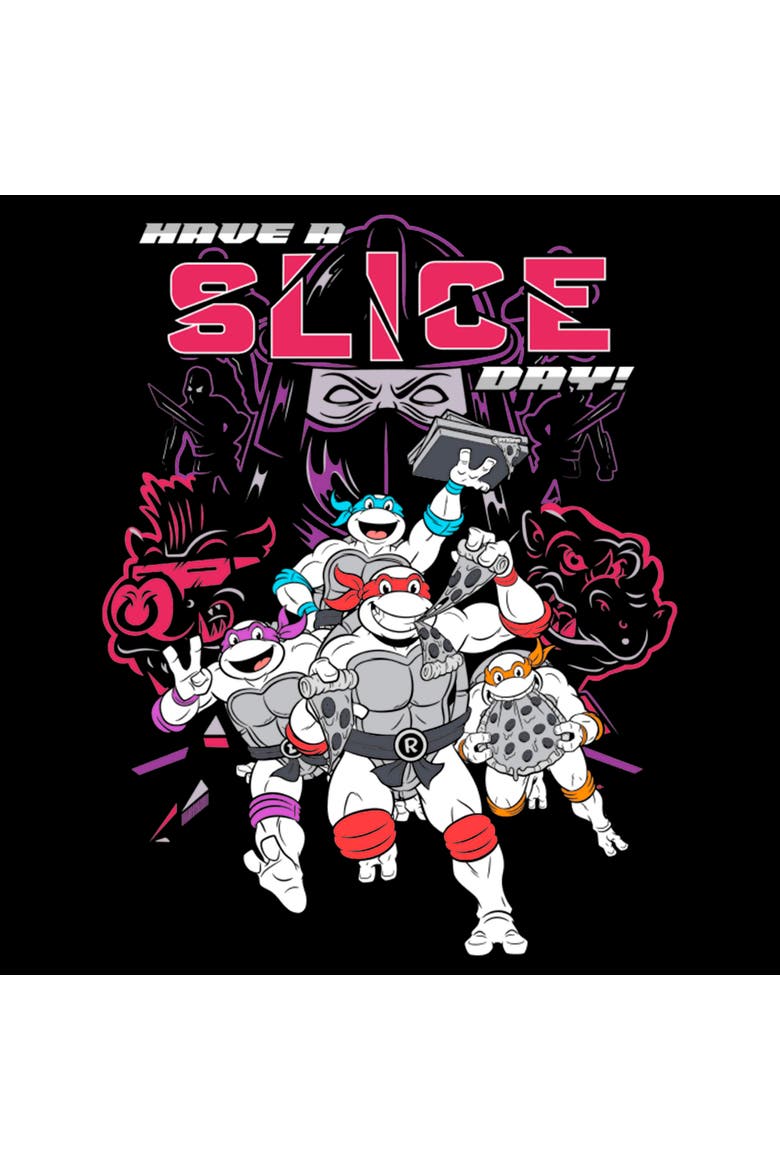 Men's Teenage Mutant Ninja Turtles Have a Slice Day Sketch Art  Graphic T-Shirt, Alternate, color, Black