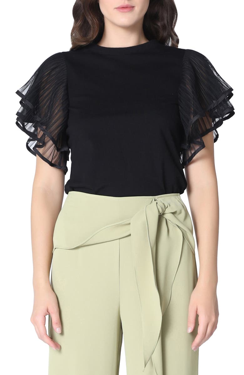 GRACIA Chiffon Ruffle Top, Main, color, 
