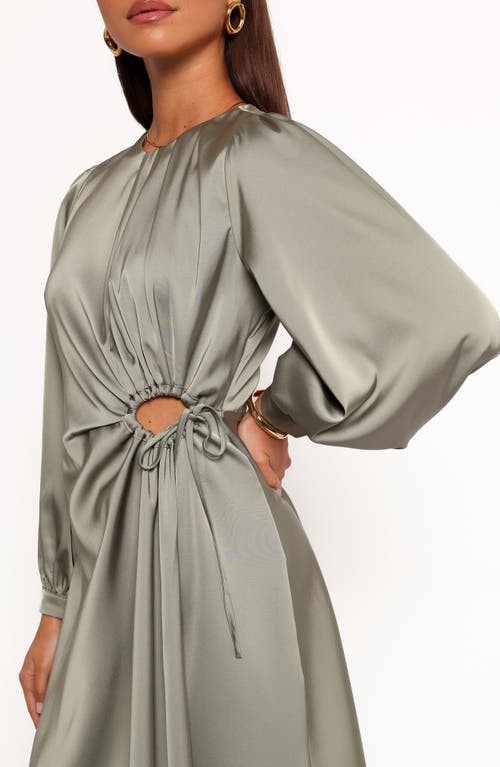 Petal And Pup Petal & Pup Windsor Balloon Sleeve Satin Cocktail Dress In Gray