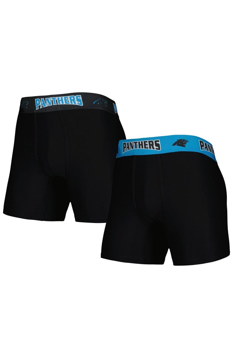 CONCEPTS SPORT Men's Concepts Sport Black/Blue Carolina Panthers 2-Pack Boxer Briefs Set, Main, color, 