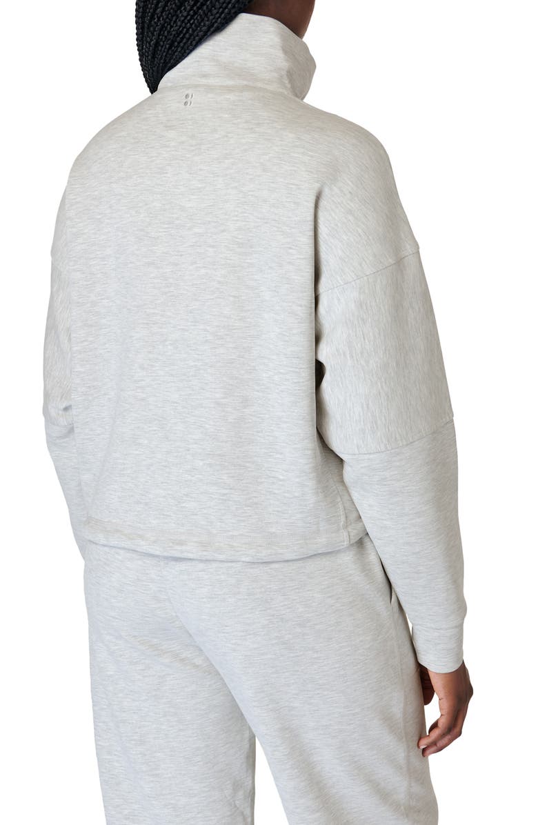 Sweaty Betty Sand Wash Half Zip Sweatshirt, Alternate, color, Ice Grey M