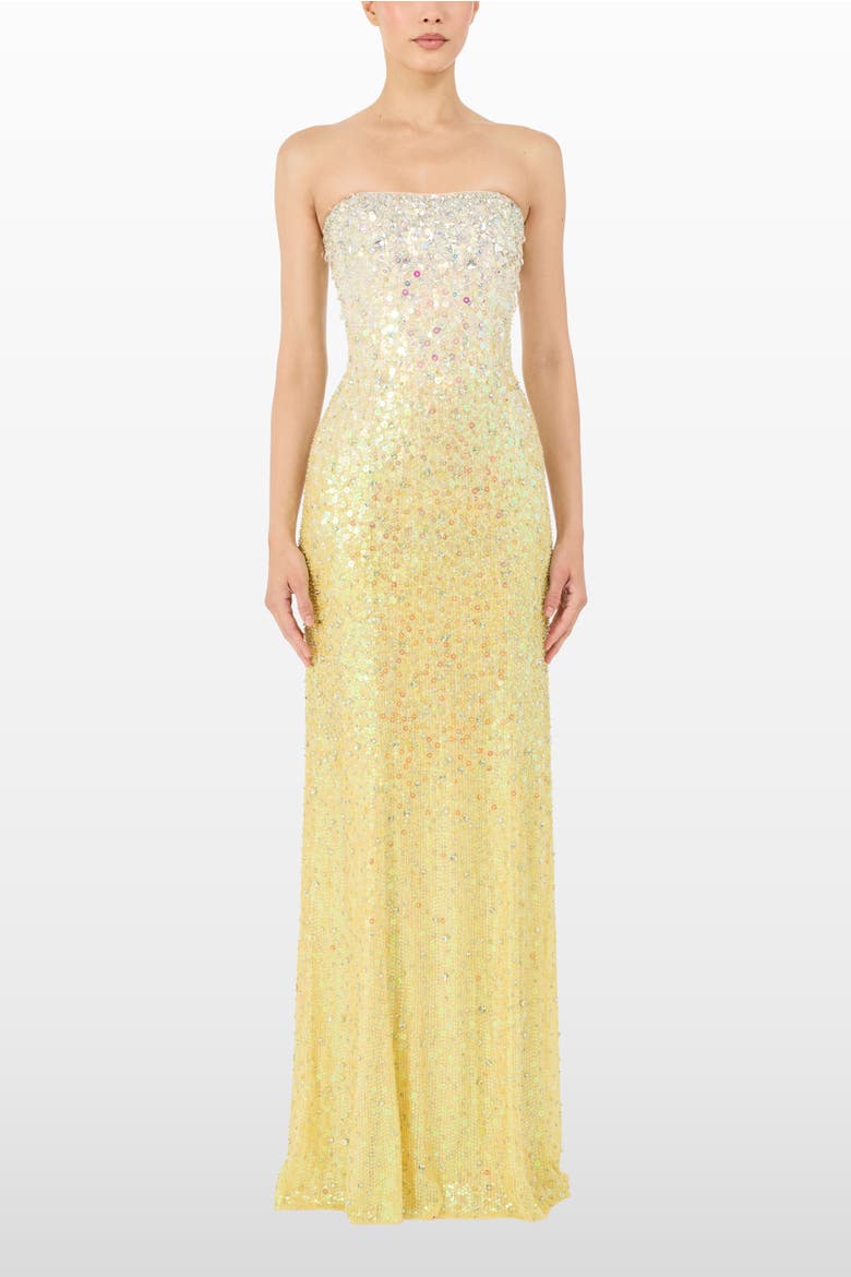 Marle Saint Sequin Embellished Strapless Maxi Dress, Alternate, color, Illusion