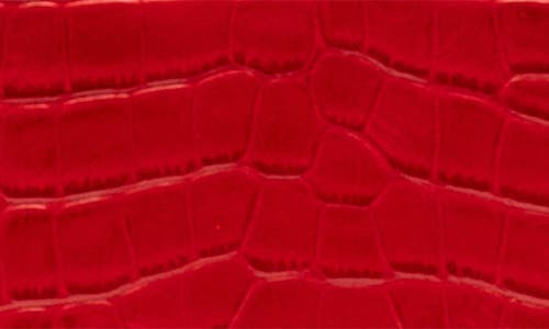 Frances Valentine Croc Embossed Leather Wristlet In Red