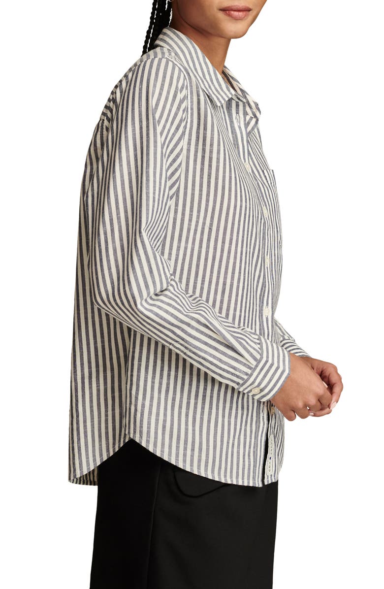 Lucky Brand The Boyfriend Stripe Button-Up Shirt, Alternate, color, 