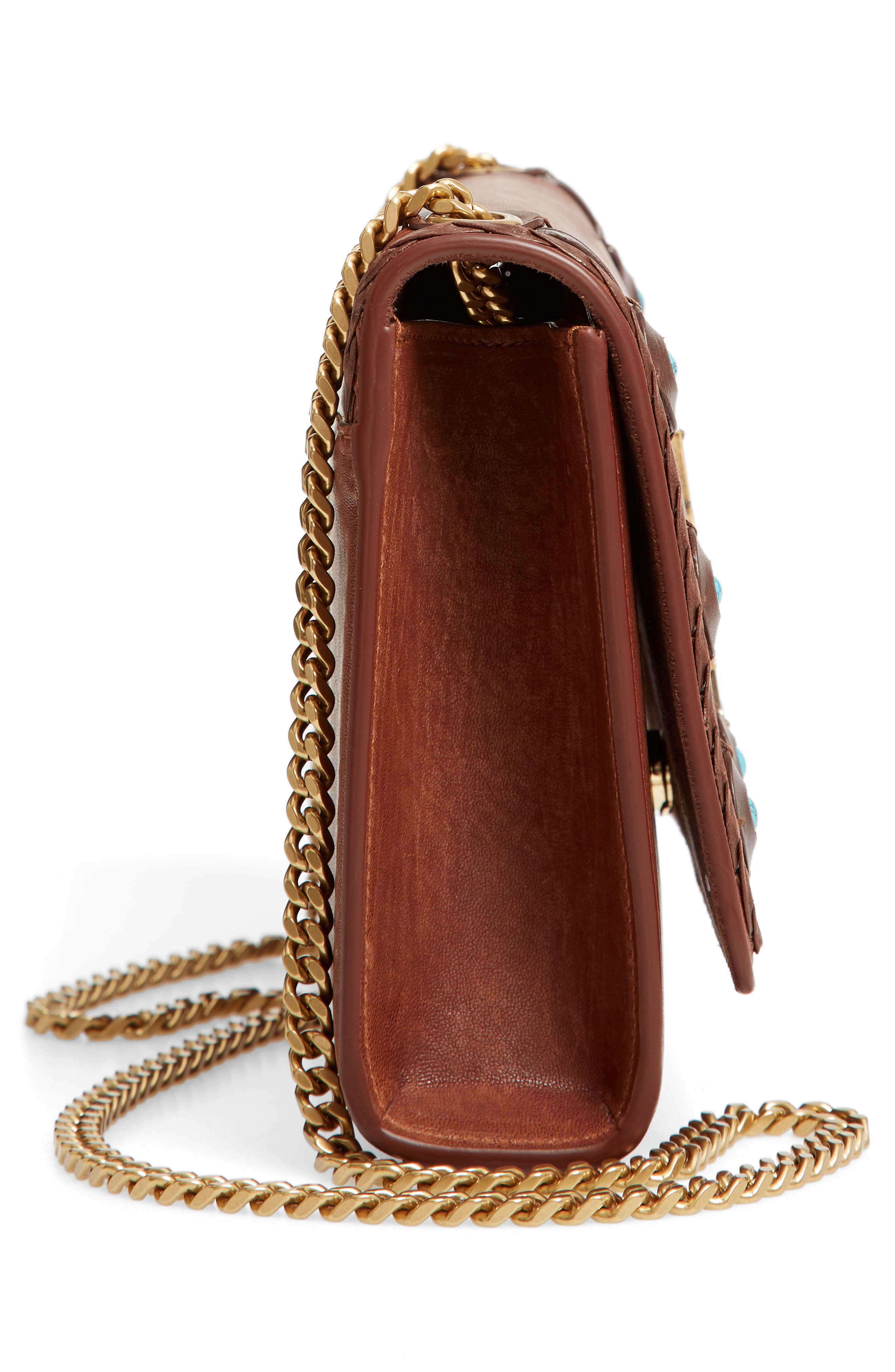 Saint Laurent Medium Kate Studded Leather Crossbody Bag, Alternate, color, 