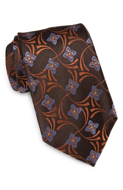 Open Ground Pattern Silk Tie