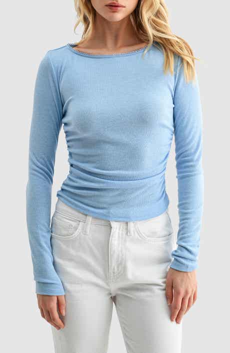 Lush Side Cinched Long Sleeve Top