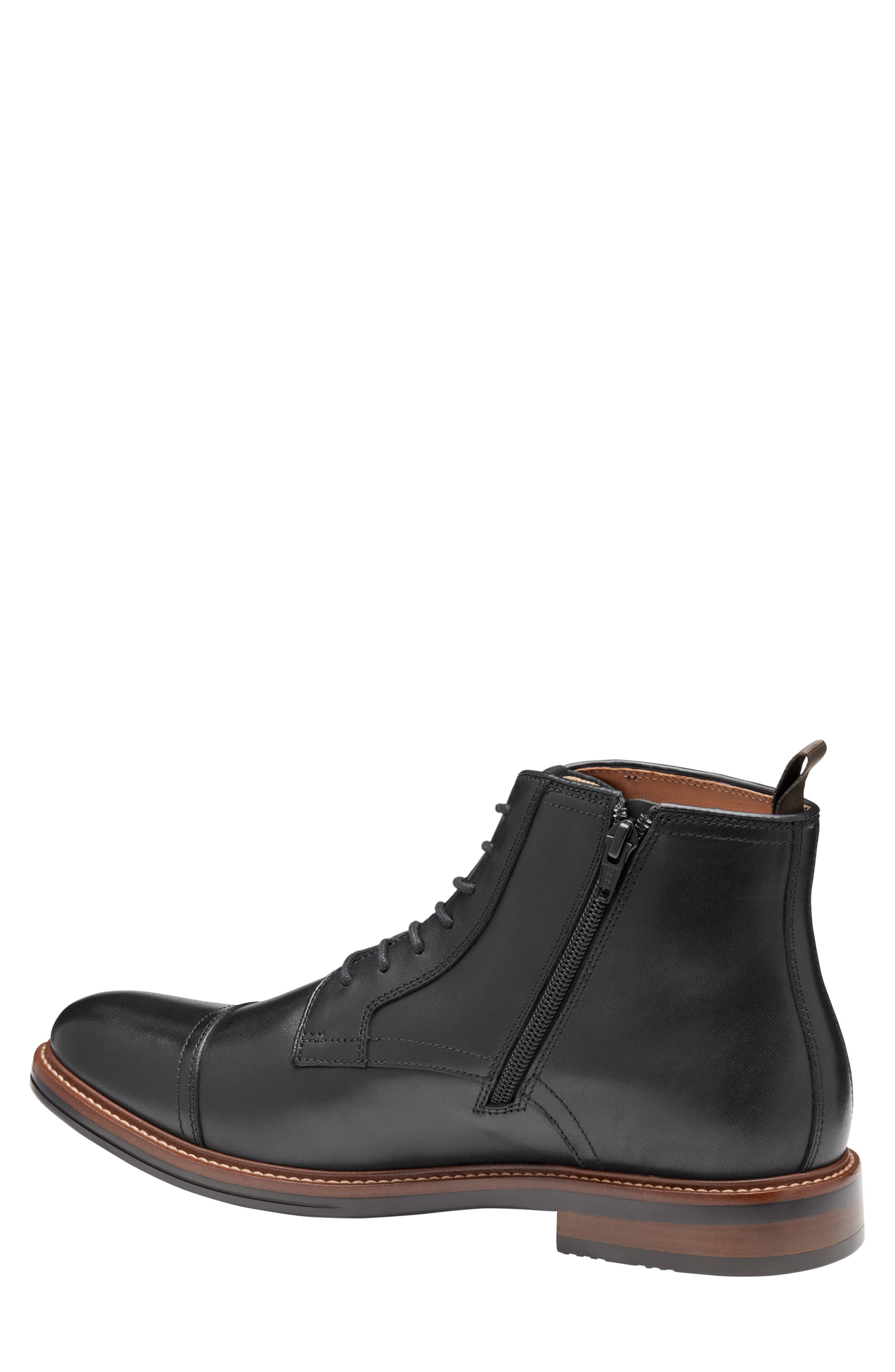 Johnston & Murphy Durham Waterproof Cap Toe Boot, Alternate, color, Black Waterproof Full Grain
