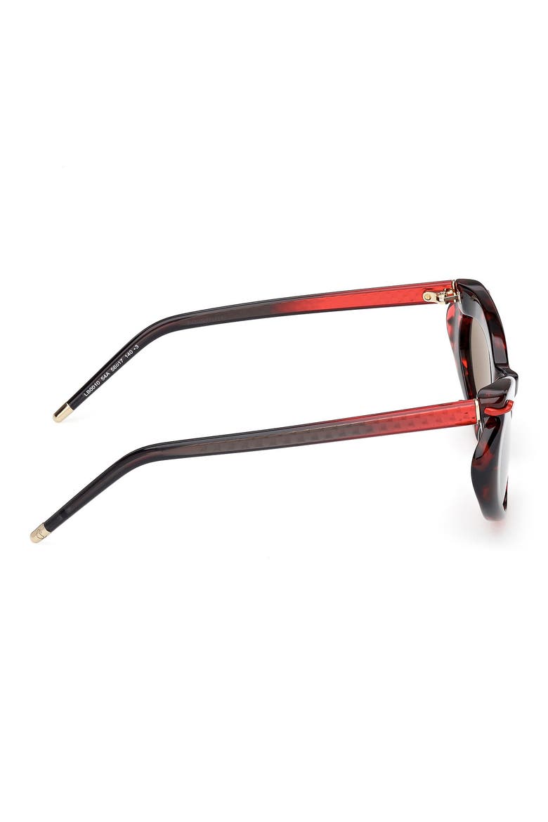 56mm Geometric Sunglasses, Alternate, color, RED HAVANA / GOLD / ZEISS