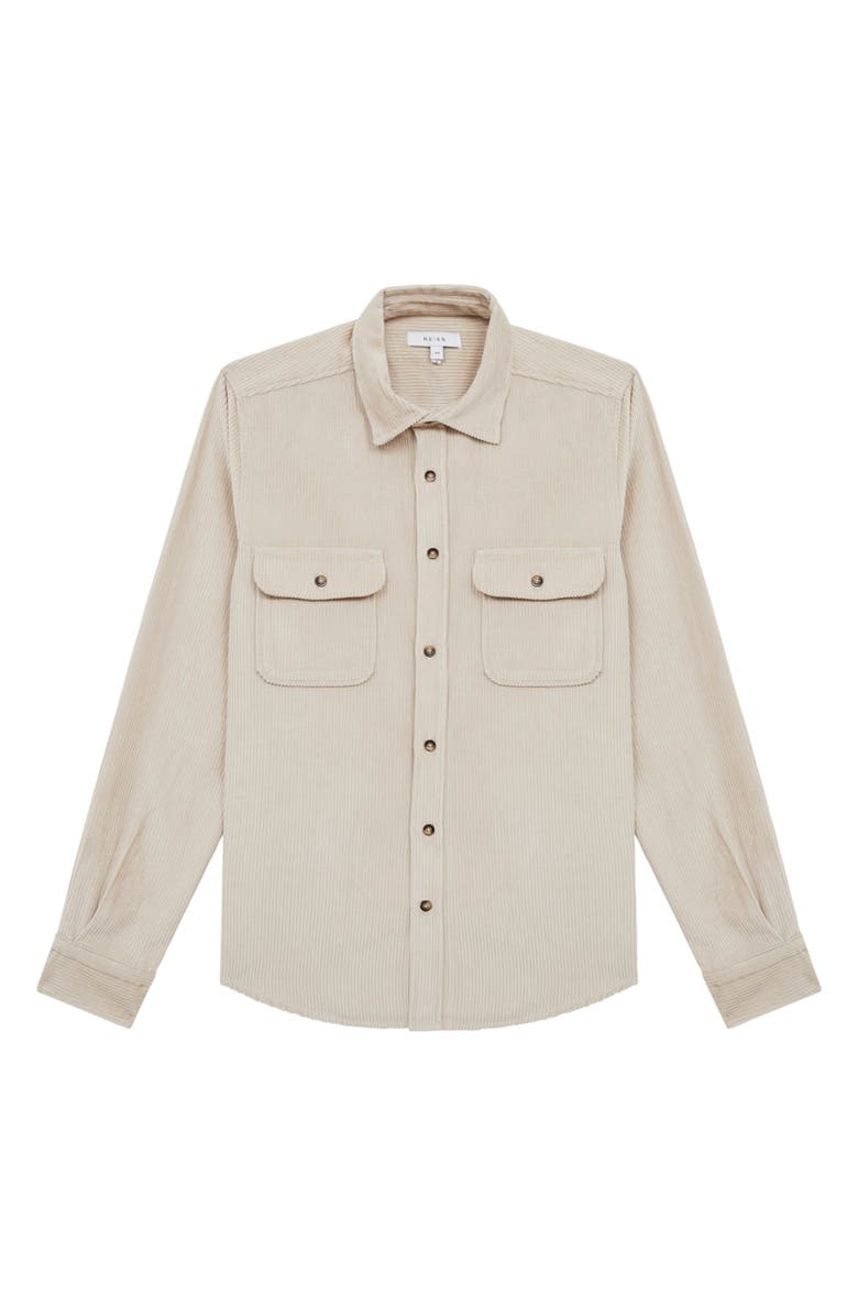 Reiss Bonnuci Corduroy Button-Up Overshirt, Alternate, color, 