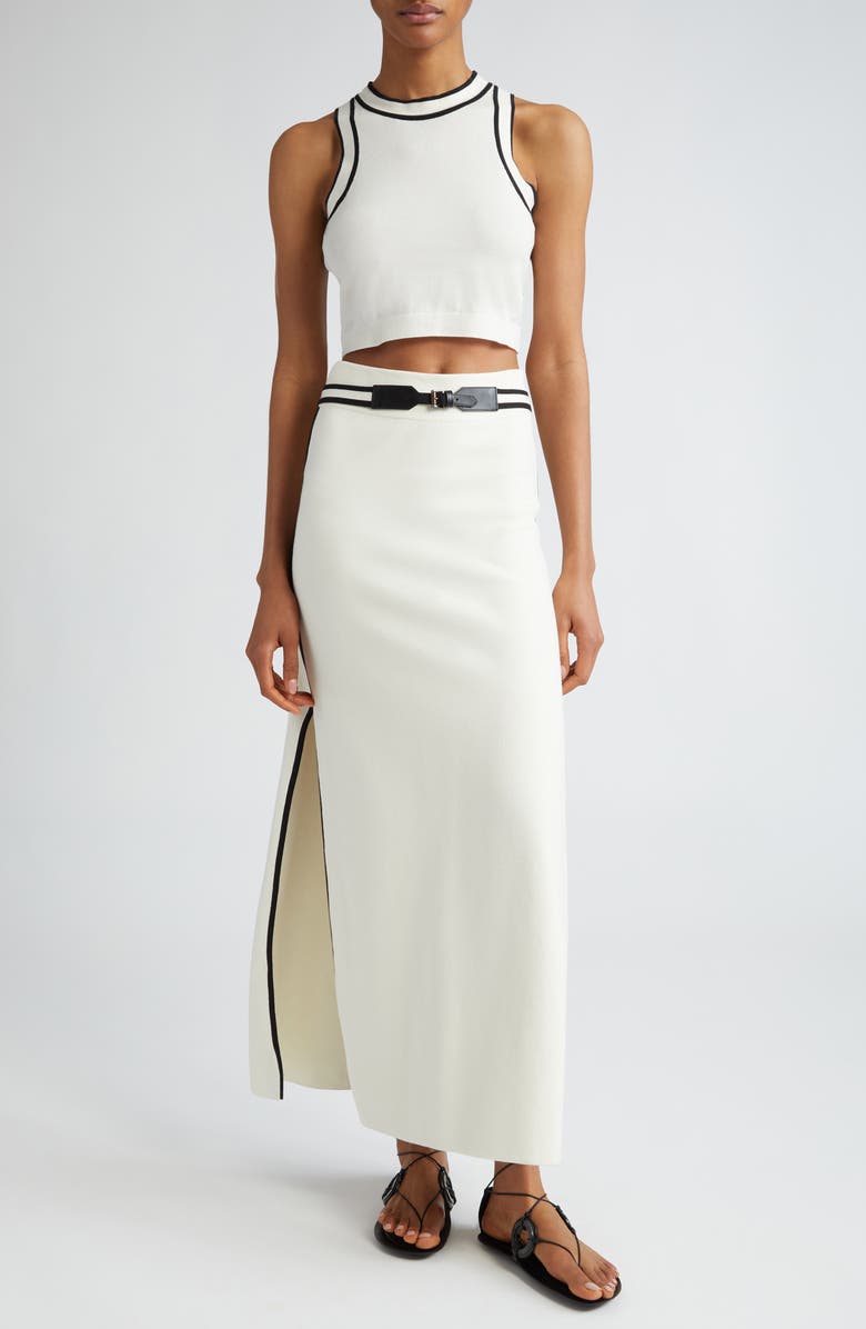 Max Mara Ruggero Contrast Stripe Crop Sweater Tank, Alternate, color, 