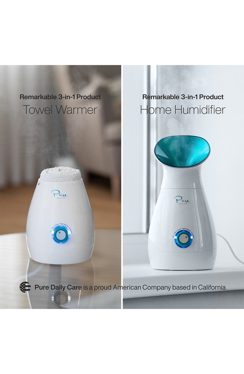 NanoSteamer Large 3-in-1 Ionic Facial Steamer with Bonus 5-Piece Stainless Steel Skin Kit