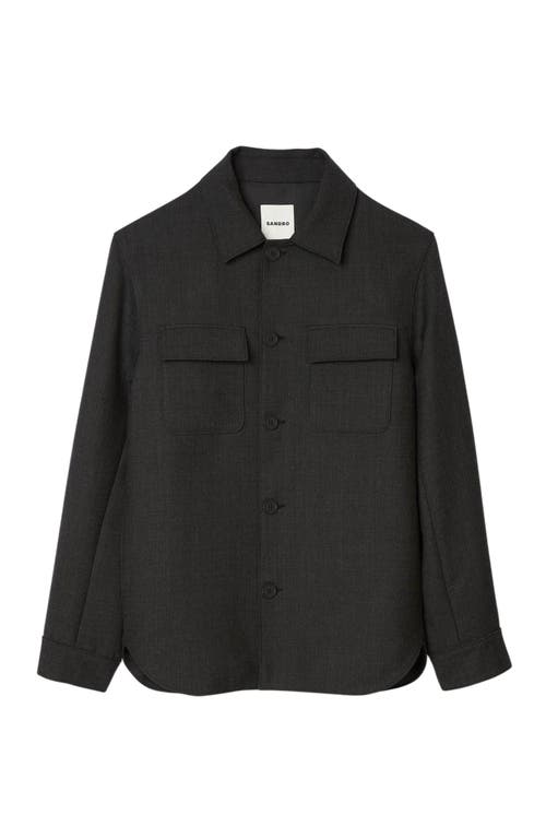 Sandro Wool Overshirt With Pockets
