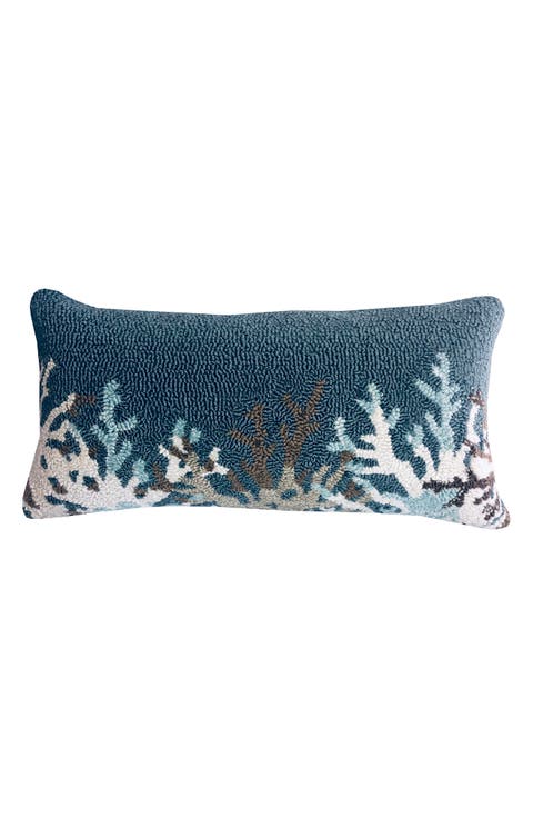 Coral Border Indoor/Outdoor Throw Pillow
